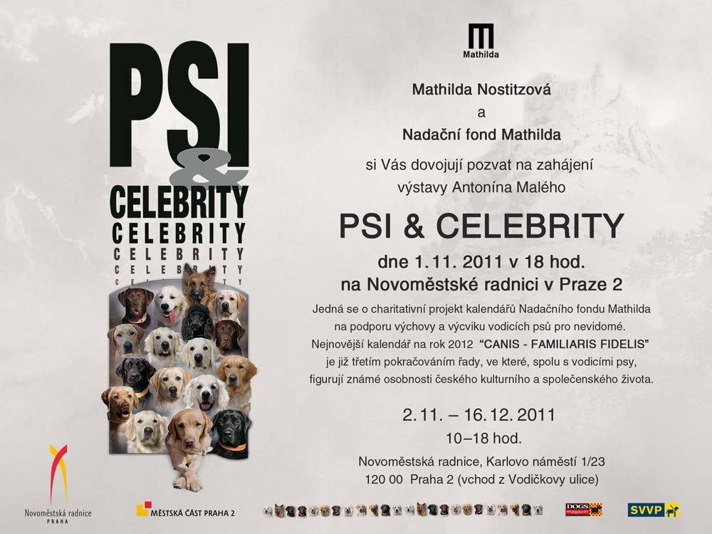 Pozvánka na vernisáž Psy a celebrity
