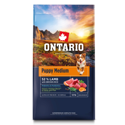 Ontario Dog Puppy Medium Lamb - 6,5kg