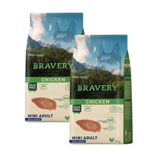 Bravery Dog Mini Adult Chicken - 2x2kg