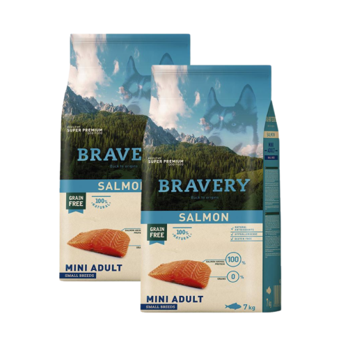 Bravery Dog Mini Adult Salmon - 2x2kg