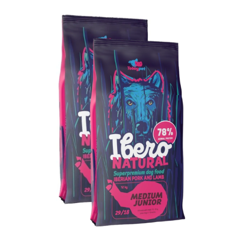 Ibero Natural Dog Medium Junior - 2x12kg