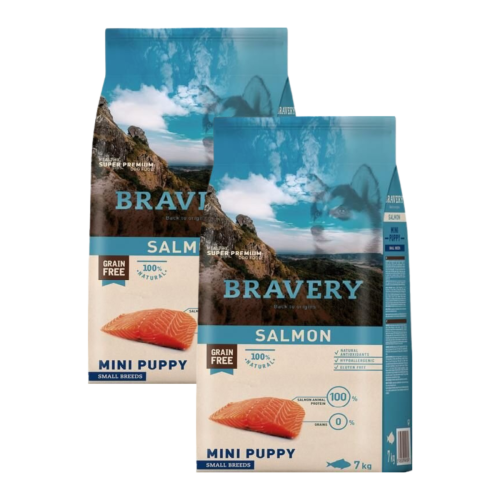 Bravery Dog Mini Puppy Salmon - 2x2kg