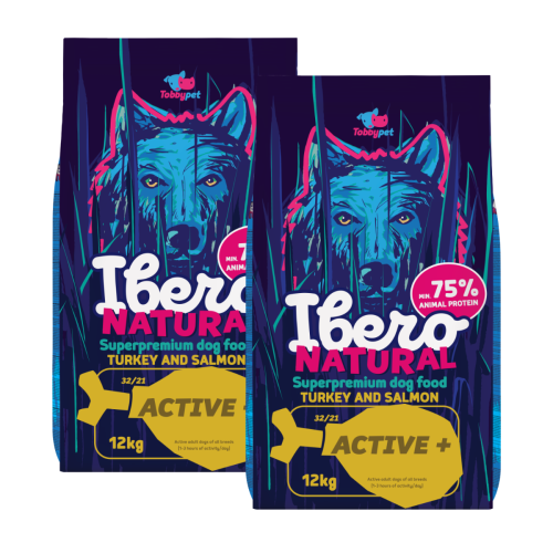 Ibero Natural Dog Active + - 2x12kg