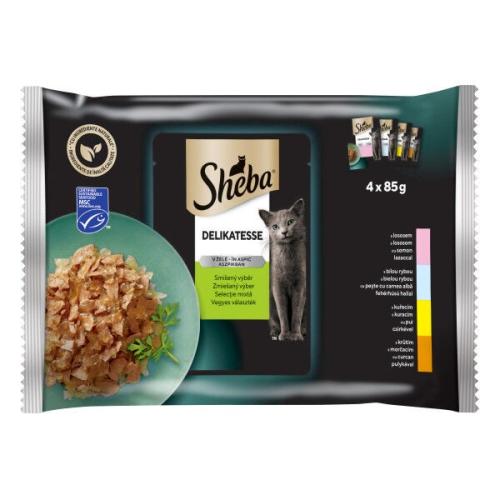 Sheba Delikatesse Zmiešaný Výber v Želé - 4x85g
