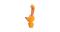 HIP HOP Latexová hračka oranžová  - dlhé uši
