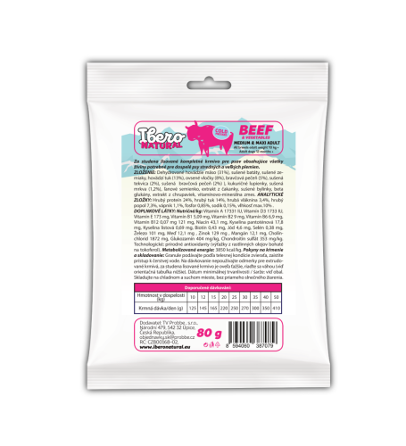 Vzorka - Ibero Cold Press Dog Medium & Maxi Adult Beef - 80g