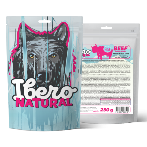 Vzorka - Ibero Cold Pressed Dog Adult M/L BEEF - 250g