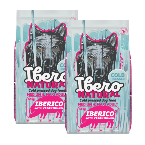 Ibero Cold Press Dog Medium & Maxi Adult Iberico - 2x12kg