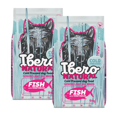 Ibero Cold Press Dog All Breed Senior & Light Fish - 2x12kg