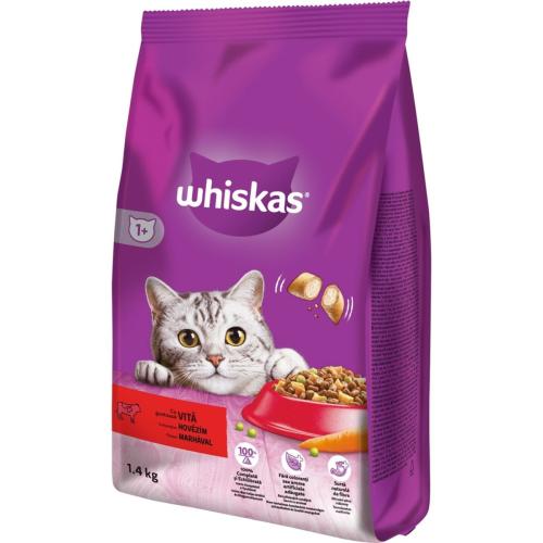 Whiskas Suché Hovädzie - 1,4kg