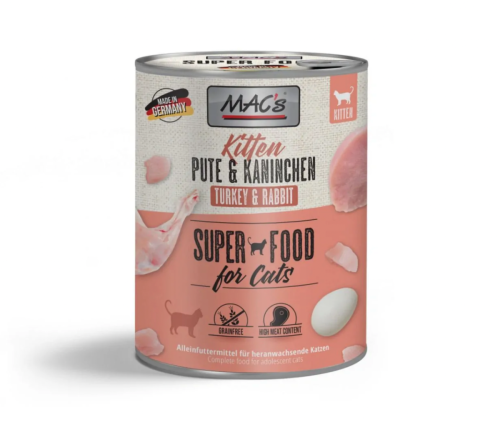 Mac's Konz. Kitten Morčacie / Králičie - 400g
