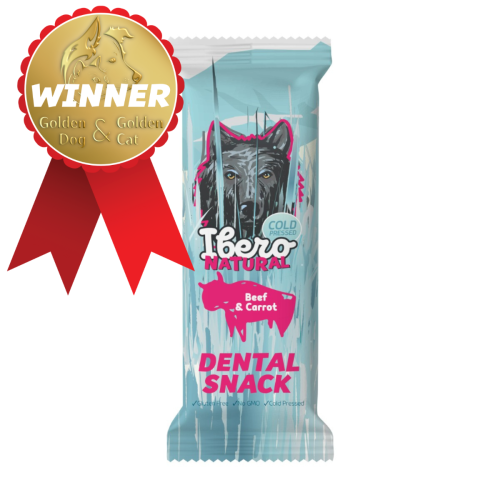 Ibero Cold Pressed Dental Snack Hovädzie/Mrkva - S/M (3ks)