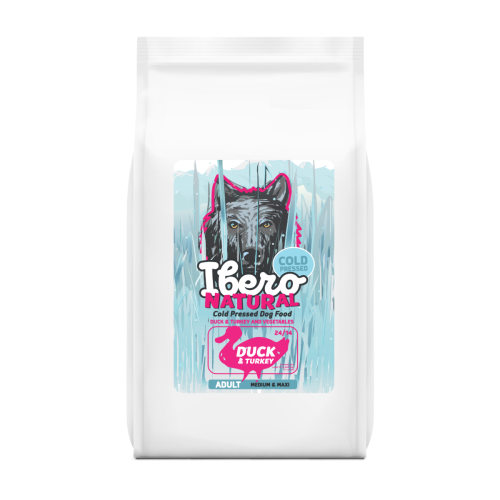 Ibero Cold Press Dog Adult Medium/Large Duck&Turkey - 12kg + 3kg GRATIS
