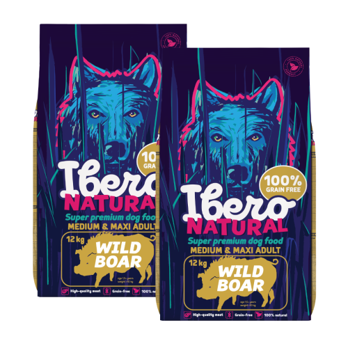 Ibero Grain Free Dog Medium & Maxi Adult Wild Boar - 12kg
