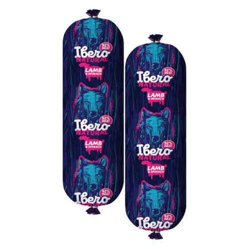 Ibero Natural Sausage Lamb & Spinach - 2x800g