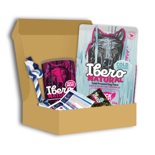 Ibero Cold Pressed Štartovací balíček pre šteňatá - M/L Junior CP Duck