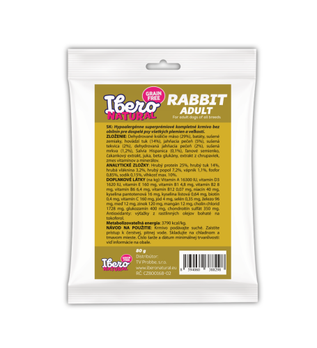 Vzorka - Ibero Grain Free Dog Medium & Maxi Adult Rabbit - 80g