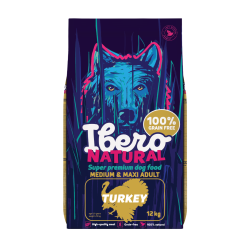 Ibero Grain Free Dog Medium & Maxi Adult Turkey - 12 kg