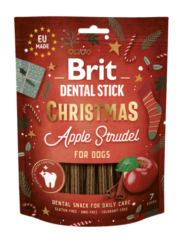 Brit Care Dental Stick pre Dogs Vianočné Apple Strudel - 250g/7ks