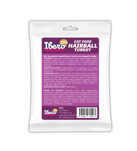 Vzorka - Ibero Grain Free Cat Hairball Turkey - 80g
