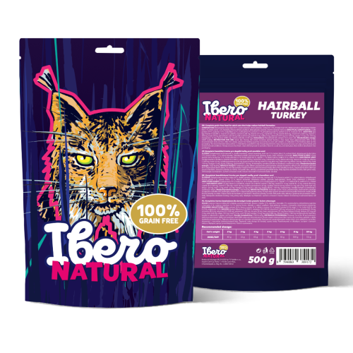 Ibero Grain Free Cat Hairball Turkey - 500g