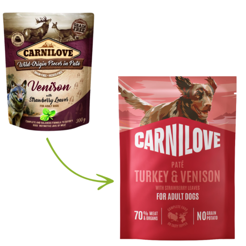 Carnilove Dog Adult Paté 300g - Turkey & Venison with Strawberry Leaves