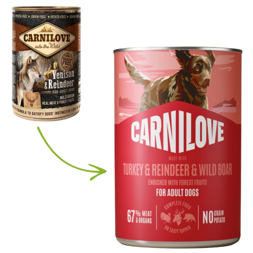 Carnilove Dog Adult Konz. Turkey & Reindeer & Wild Boar - 400g