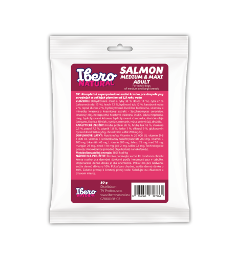 Vzorka - Ibero Natural Dog Medium & Maxi Adult Salmon - 80g