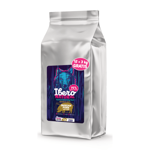 Ibero Natural Dog Senior&Light - 12 + 3 kg GRATIS