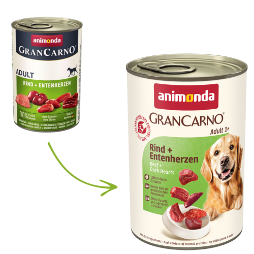 Animonda Grancarno Dog 400g - Hovädzie / Kačacie Srdce