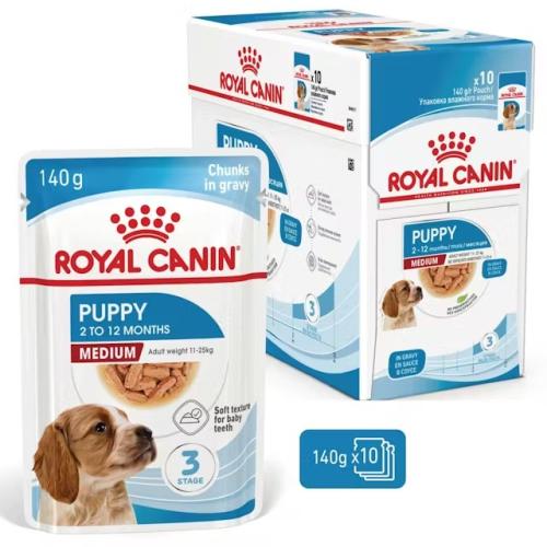 Royal Canin Dog Medium Puppy - 10x140g