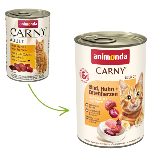 Animonda Carny Cat Hovädzie / Kurča / Kačacie srdce - 400g