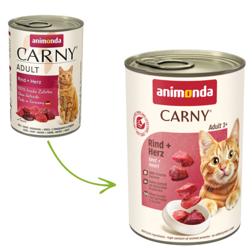 Animonda Carny Cat Hovädzie/Srdce - 400g