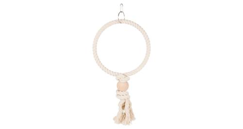 Trixie Závesný Bavlnený Kruh s Drevenou Guľou - 24cm