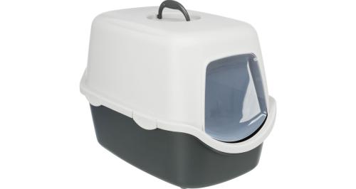 Trixie WC Vico Kryté s Dvierkami, Bez Filtra, Svetlosivá/Tmavosivá - 56x40x40cm