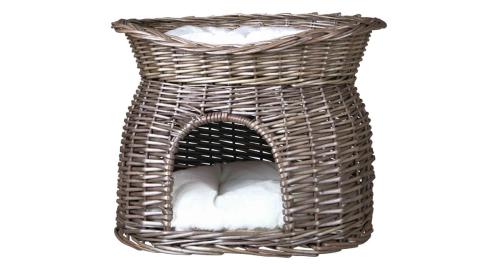 Prútená búda s odpočívadlom 54x43x37cm - Šedá