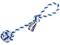 HipHop Bavlnené Preťahovadlo s Loptou 7cm/38cm - Modro/biely