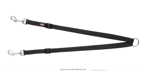 Trixie Nylonová Rozdvojka, Opasky s Karabínami - Čierna