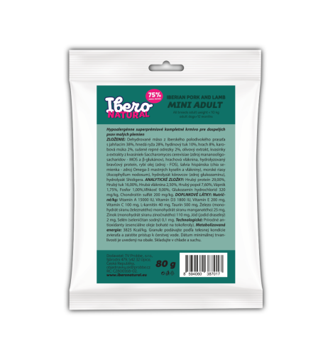 Vzorka - Ibero Natural Dog Mini Adult - 80g